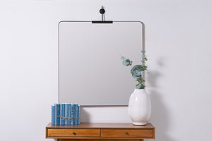 Cooper Classics Frida Matte Black Metal Frame Square Wall Mirror Large Statement Entryway Accent 42306