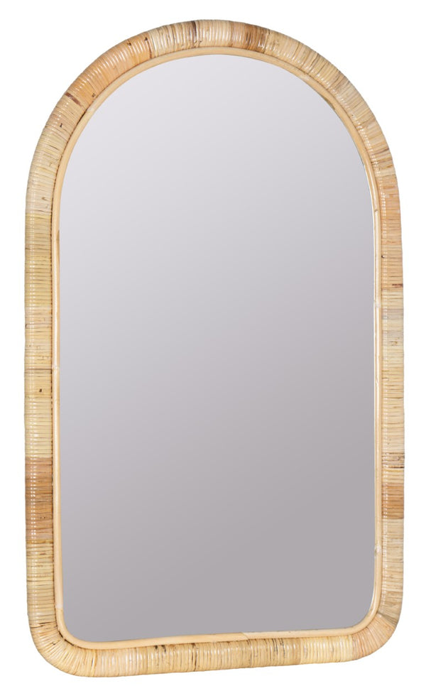 Cooper Classics Brienne Woven Rattan Wall Mirror Natural Finish Bohemian Coastal Bedroom Accent 42308