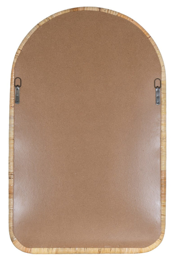 Cooper Classics Brienne Woven Rattan Wall Mirror Natural Finish Bohemian Coastal Bedroom Accent 42308