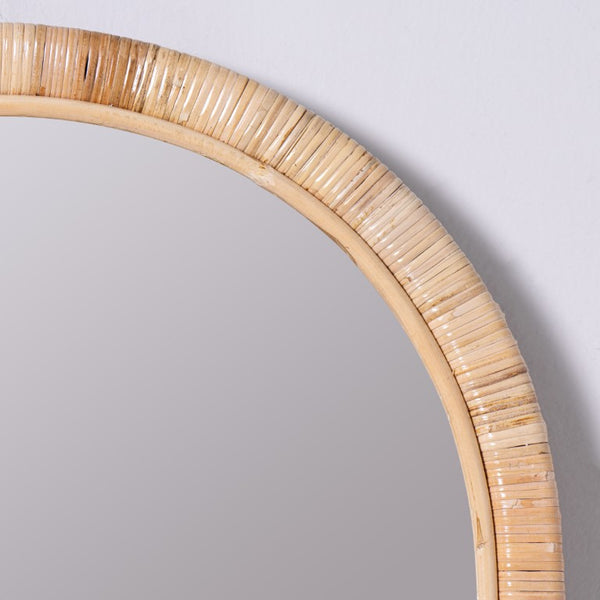 Cooper Classics Brienne Woven Rattan Wall Mirror Natural Finish Bohemian Coastal Bedroom Accent 42308