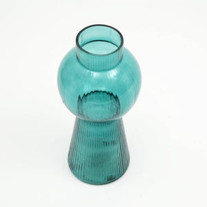English Elm Modern Funnel Flare Glass Vase - Elegant 12-Inch Teal Decorative Accent For Home & Event Centerpieces B346P336870