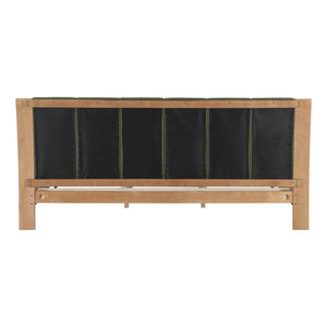 English Elm Christopher Knight Home® - Premium Pine Wood King Bed Frame With Upholstered Headboard - Mid-Century Modern Style In Green N770P345989N_N770P345990N