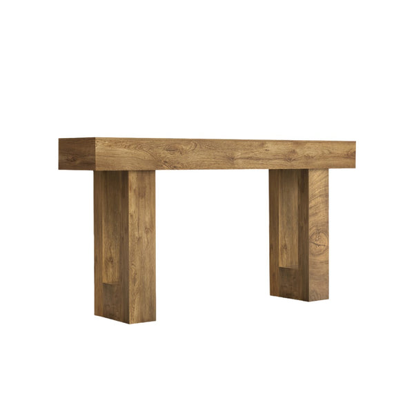 English Elm 63'' Farmhouse Console Table Rustic Wood Grain Sofa for Entryway or Hallway W3204P401255