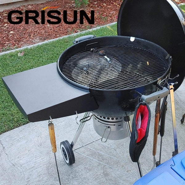 English Elm Outdoor Grill Station Caddy with Hooks Towel Holder Plate Storage for Cookouts W2181P481703