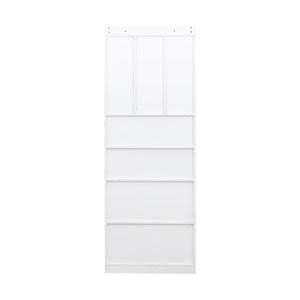 English Elm L-Shaped Corner Computer Desk with Hutch & Drawers, Space-Saving 2-in-1 Design and Ample Storage White W331S00169