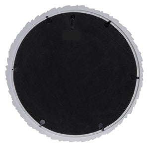 Cooper Classics Carissa Round Wall Mirror Ornate Cast Aluminum Frame White Finish Coastal Farmhouse Decor 42339