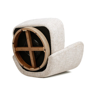 English Elm Jennifer Taylor Home - Miranda 30" Armless Swivel Accent Chair - Natural Gray Chenille, Curved Ergonomic Design & Ash Base B2719P277871