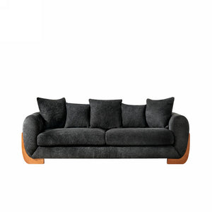 English Elm Upholstery Single Arm Chair Sofa In Textured Sherpa With Wood Legs - Cozy Modern Living Room Accent W2817S00004-GIGA