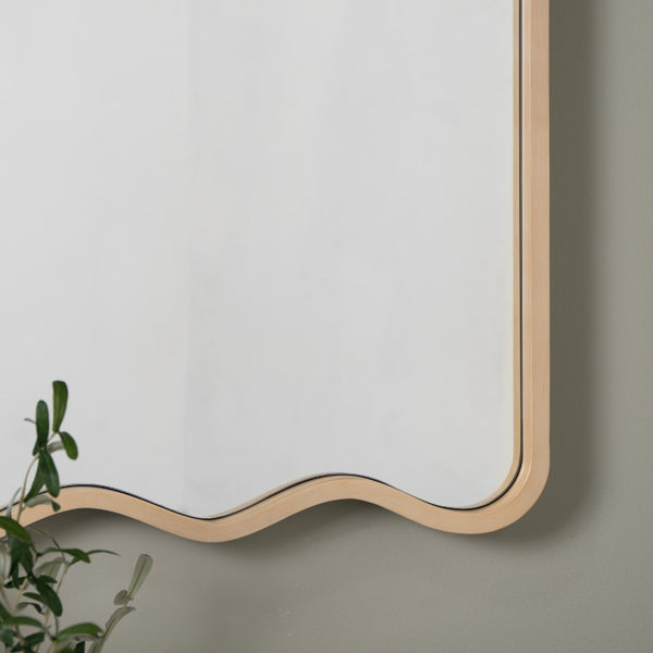 Cooper Classics Renette Round Oak Finish Hardwood Wall Mirror Organic Warmth for Any Living Space 42352