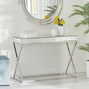 Christopher Knight Home® - Noble House - Murley Modern Glam Console Table with Mirror Tabletop, Silver