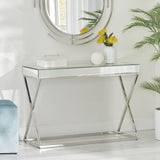 Christopher Knight Home® Modern Glam Console Table with Mirror Top, Silver Finish - 45.30 x 13.30 x 30.00