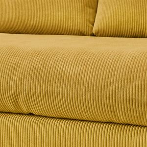 English Elm L L Shaped Convertible Sleeper Sofa Bed with Reversible Chaise, Pull-Out Bed, Hidden Storage Covers Yellow W1117S00115