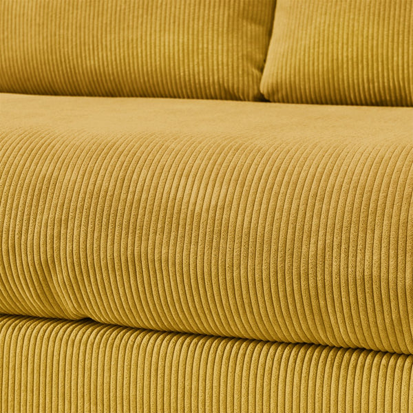 English Elm L L Shaped Convertible Sleeper Sofa Bed with Reversible Chaise, Pull-Out Bed, Hidden Storage Covers Yellow W1117S00115