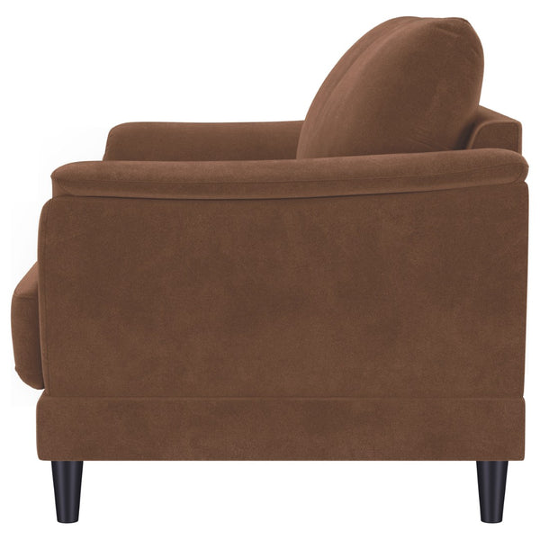 English Elm Dania Tufted Crescent Arm Loveseat Woven Upholstery Retro Mid-century Sitting Room B062P451739