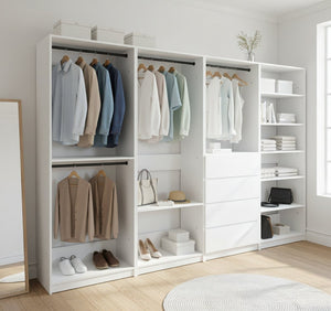 English Elm Prosper Elegant Freestanding Walk-In Wood Closet System - Versatile Storage & Stylish Design For Modern Homes B040S00136-GIGA