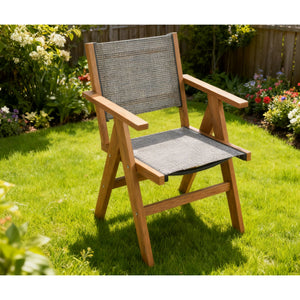 English Elm Lounge Outdoor Teak-Style Chair - Weather-Resistant, Stackable Recliner For Patios & Gardens W2085P364097