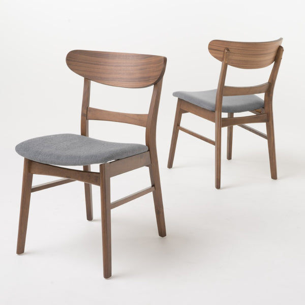 English Elm [video] Rubberwood Dining Chairs Set of 2 Upholstered Mid-century Seats for Modern Homes 58915.00DGY