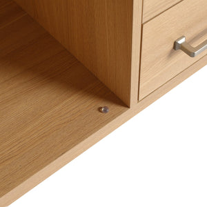 English Elm 48" Freestanding Bathroom Vanity with Resin Sink, Original Oak Finish, 2 Doors & 6 Drawers, Plywood W1972P315227