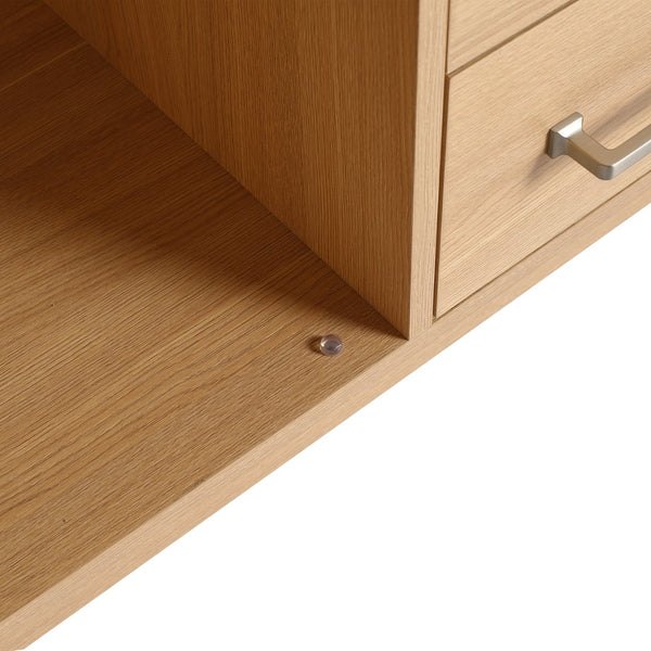 English Elm 48" Freestanding Bathroom Vanity with Resin Sink, Original Oak Finish, 2 Doors & 6 Drawers, Plywood W1972P315227