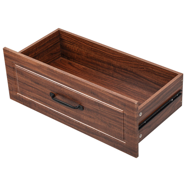 English Elm K&K 71" Farmhouse Pantry Cabinet with Embossed Texture, 2 Drawers, 8 Door Racks, Adjustable Shelves, Anti-Tip Stability Brown N707P254905Z