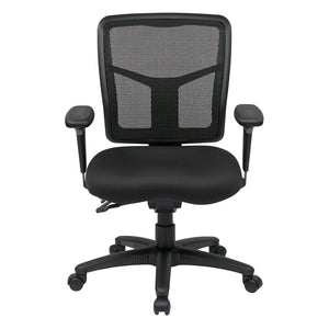 OSP Home Furnishings Progrid® Ergonomic Mesh Manager Chair with Lumbar Support and Adjustable Arms for Office 92343-30