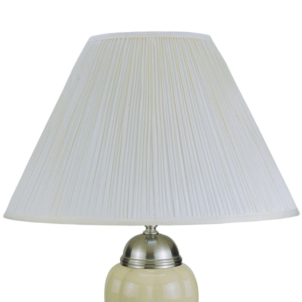 English Elm 27" Tall Ceramic Table Lamp - Elegant Urn Design With Silver/Ivory Finish & Soft Linen Shade B072116116