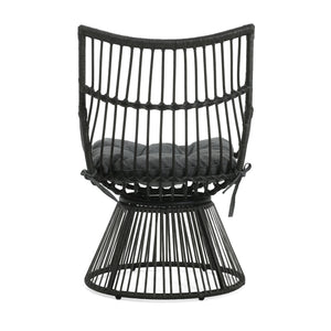 English Elm Christopher Knight Home® - ELAINE Retro Wicker High-Back Chair in Grey — PE Rattan Papasan Base, Weather-Resistant Boho Accent N775P188548G