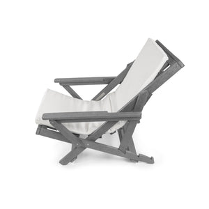 English Elm Pinecrest Outdoor Folding Lounge Chair Recycled Hdpe Reclining Patio Seat with Cushion Gray B2745P409688
