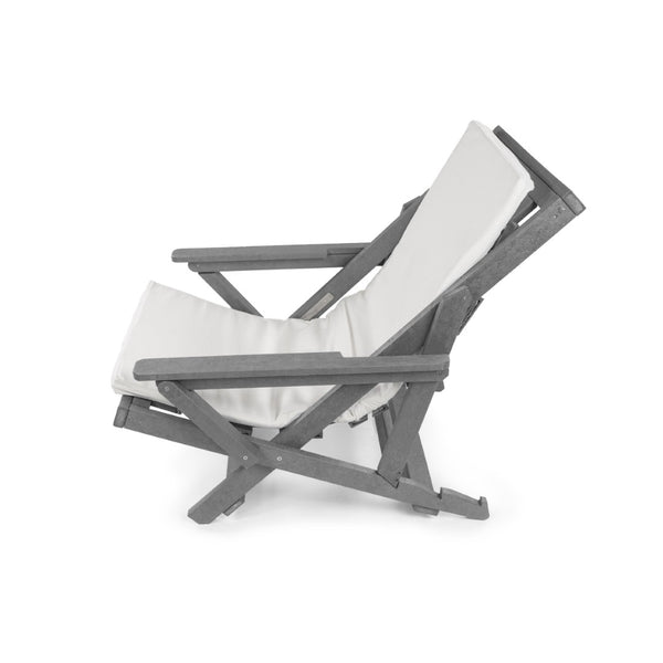 English Elm Pinecrest Outdoor Folding Lounge Chair Recycled Hdpe Reclining Patio Seat with Cushion Gray B2745P409688