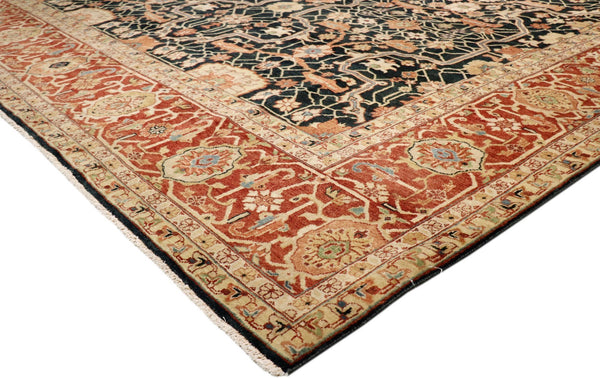 Pasargad Home Denver Hand-knotted Navy Lamb's Wool Area Rug - Elegant Floral Design, Durable & Unique   Ps-36n 9x12