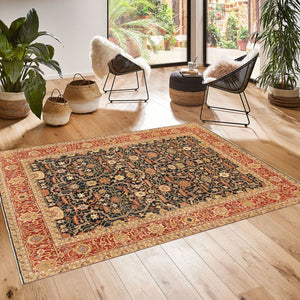 Pasargad Home Denver Hand-knotted Navy Lamb's Wool Area Rug - Elegant Floral Design, Durable & Unique   Ps-36n 9x12