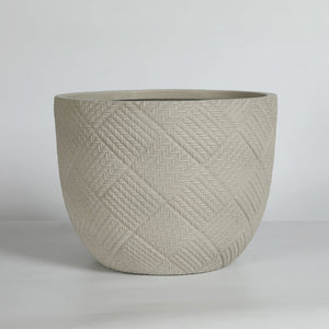 English Elm Round Handcrafted Concrete Planter Set Textured Matte Finish Patio Entryway Garden W347P449331