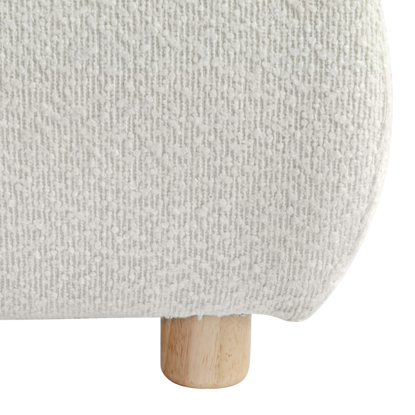 English Elm Christopher Knight Home® - King Size Upholstered Platform Bed In White Boucle Fabric With Removable Pillow Headboard For Comfort N757P246145W