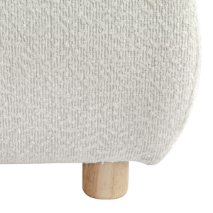 English Elm Christopher Knight Home® - Queen Size Upholstered Platform Bed In White Boucle Fabric With Adjustable Pillow Headboard Style N757Q246141W-1