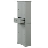 English Elm Tall Bathroom Storage Cabinet, Freestanding Storage Cabinet With Drawer and Adjustable Shelf, Mdf Board With Painted Finish, Grey