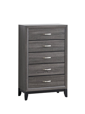 English Elm Glasgow Five-Drawer Chest with Dovetail Construction and Smooth Glides for Ample Organized Storage Gray 49 L x 34 W x 19 H B078P349539