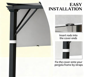 English Elm Easy Install Polyester Pergola Canopy Set Uv30 Protection Outdoor Shade Cover 2 Panels T3971P426454
