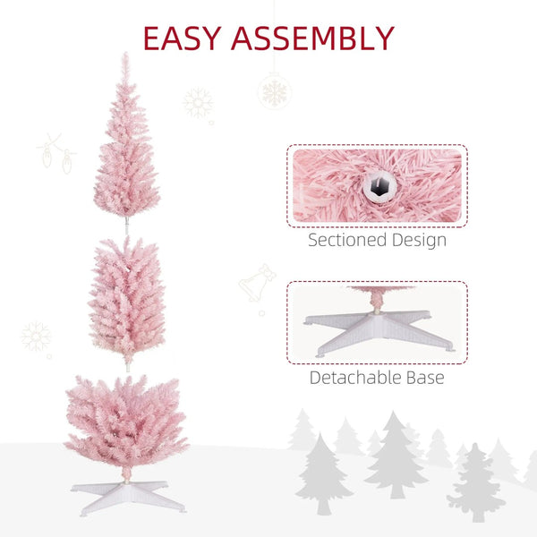 English Elm 7ft Matte Black Pencil Christmas Tree with 250 Warm Led Lights for Small Spaces T3971P401800