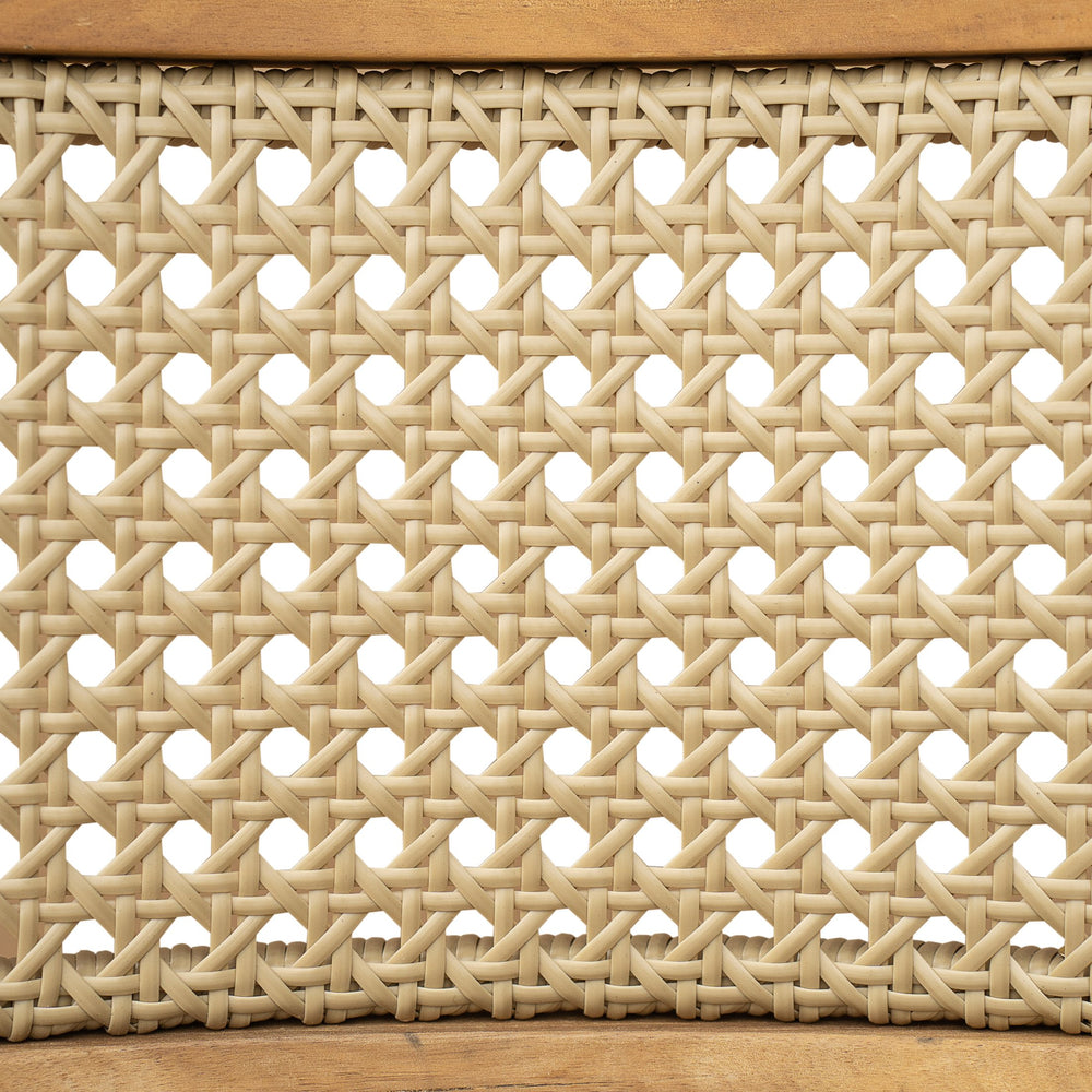 English Elm Christopher Knight Home® - Netro Acacia Wood Dining Chair Set of 2 with Light Brown Wicker Rattan Backrest Rustic Teak Comfort (96) N775P321708T