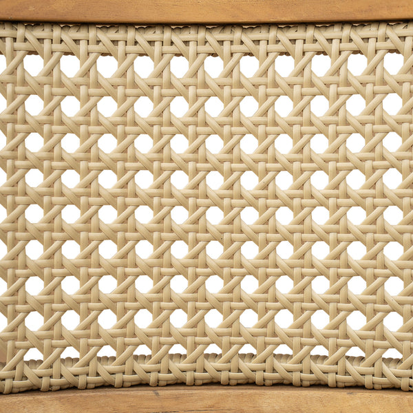 English Elm Christopher Knight Home® - Netro Acacia Wood Dining Chair Set of 2 with Light Brown Wicker Rattan Backrest Rustic Teak Comfort (96) N775P321708T