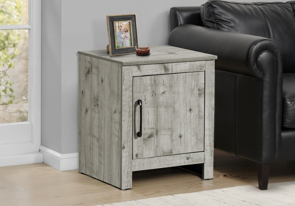 English Elm Accent Side Table Rustic Grey Laminate Compact Storage Cabinet Transitional Bedroom B2710P461656