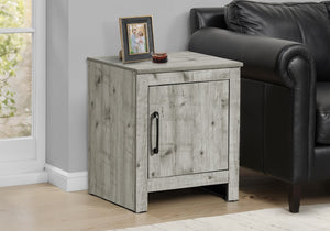 English Elm Accent Side Table Rustic Grey Laminate Compact Storage Cabinet Transitional Bedroom B2710P461656