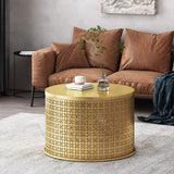 Christopher Knight Home® - Noble House - Noxon Boho Lace Cut Iron Coffee Table, Gold Brushed Brown