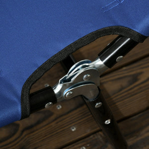 English Elm Outsunny 2 Piece Folding Chaise Lounge Chairs Set - 5-Level Recline, Durable Steel Frame, Blue Outdoor Comfort W2225P174381-GIGA