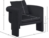 Sloan Black Velvet Accent Chair 424Black Meridian Furniture