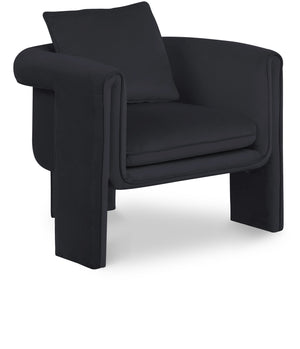 Sloan Black Velvet Accent Chair 424Black Meridian Furniture