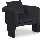 Sloan Black Velvet Accent Chair 424Black Meridian Furniture