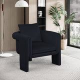 Sloan Black Velvet Accent Chair 424Black Meridian Furniture