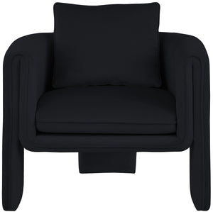 Sloan Black Velvet Accent Chair 424Black Meridian Furniture