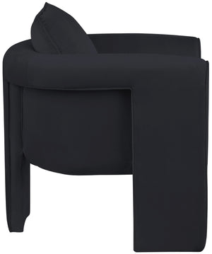 Sloan Black Velvet Accent Chair 424Black Meridian Furniture